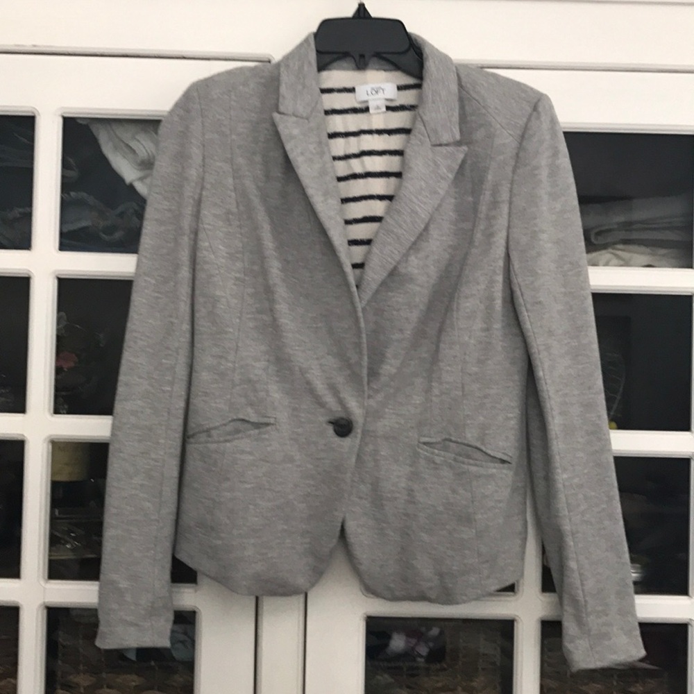 Ann Taylor Loft Grey Cotton Blazer - Sz 4
